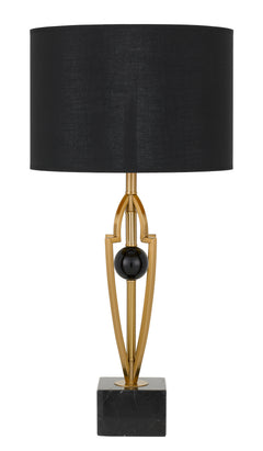 TFS TABLE LAMP 25wE27max D:350 H:700 Inline Switch BLACK / ANTIQUE GOLD