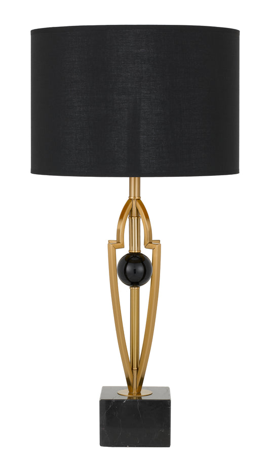 TFS TABLE LAMP 25wE27max D:350 H:700 Inline Switch BLACK / ANTIQUE GOLD