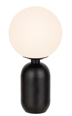 TFS TABLE LAMP 25wE14max D:200 H:400 cable2.0 line swt BLACK/OPAL MATT