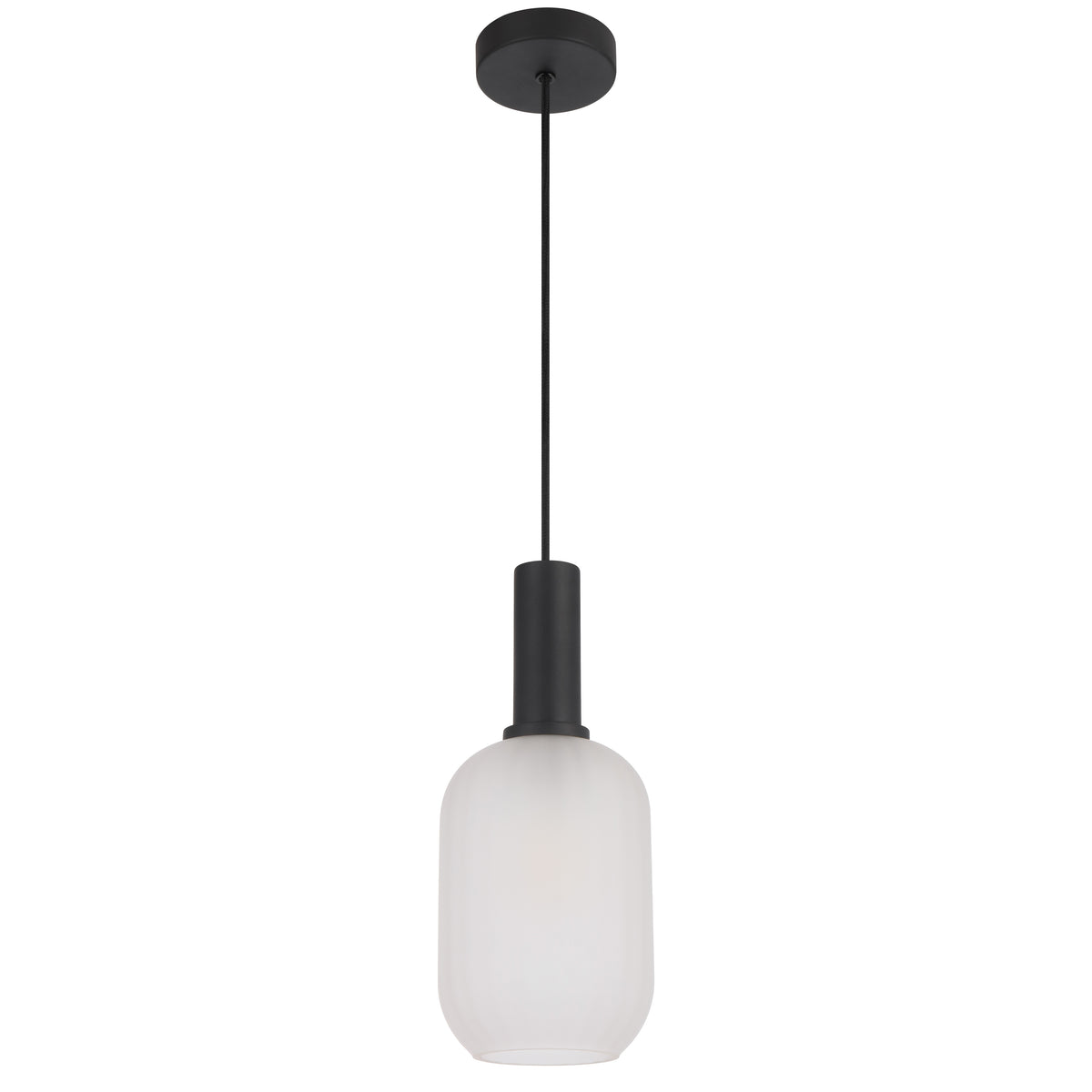 TFS 13CM PENDANT 25wE27max D140 H315 cab 2m BLACK / FROST GLASS