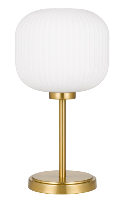 TFS TABLE LAMP 25wE27max D:205 H:390 ANTIQUE GOLD/OPAL MATT