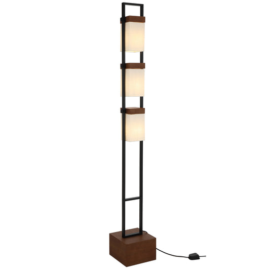 Lumoform TFS 3LT FLOOR LAMP 3x25we27max L:250 W:250 H:1800 FOOT SWTCH BLACK/WALNUT/IVORY