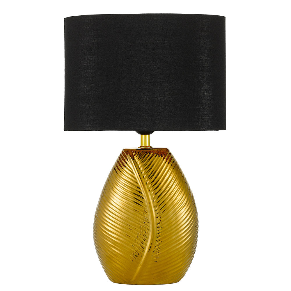 TFS CERAMIC TABLE LAMP 25wE27max H:400 D:260 GOLD/BLACK