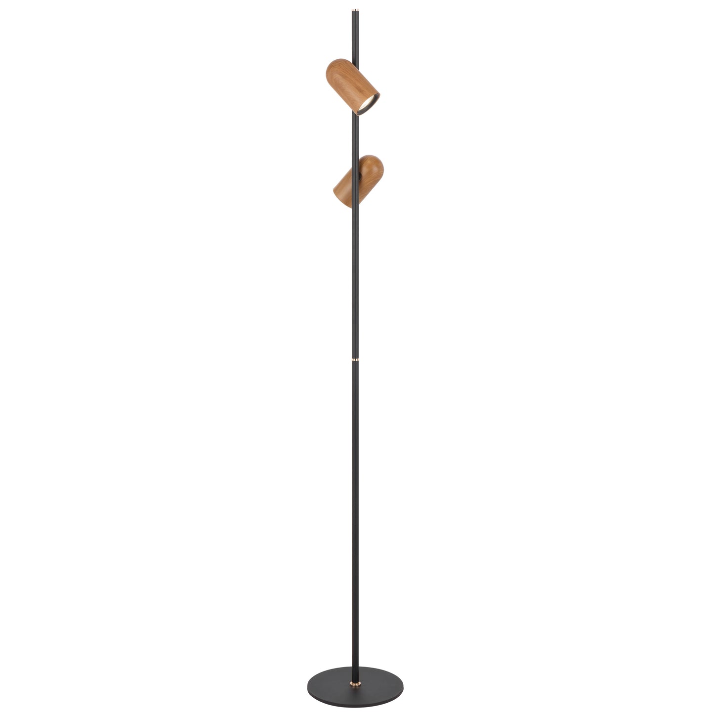 TFS FLOOR LAMP 2x6wGU10 D:220 H:1500 FOOT SWT BLACK / WOOD PAINTED