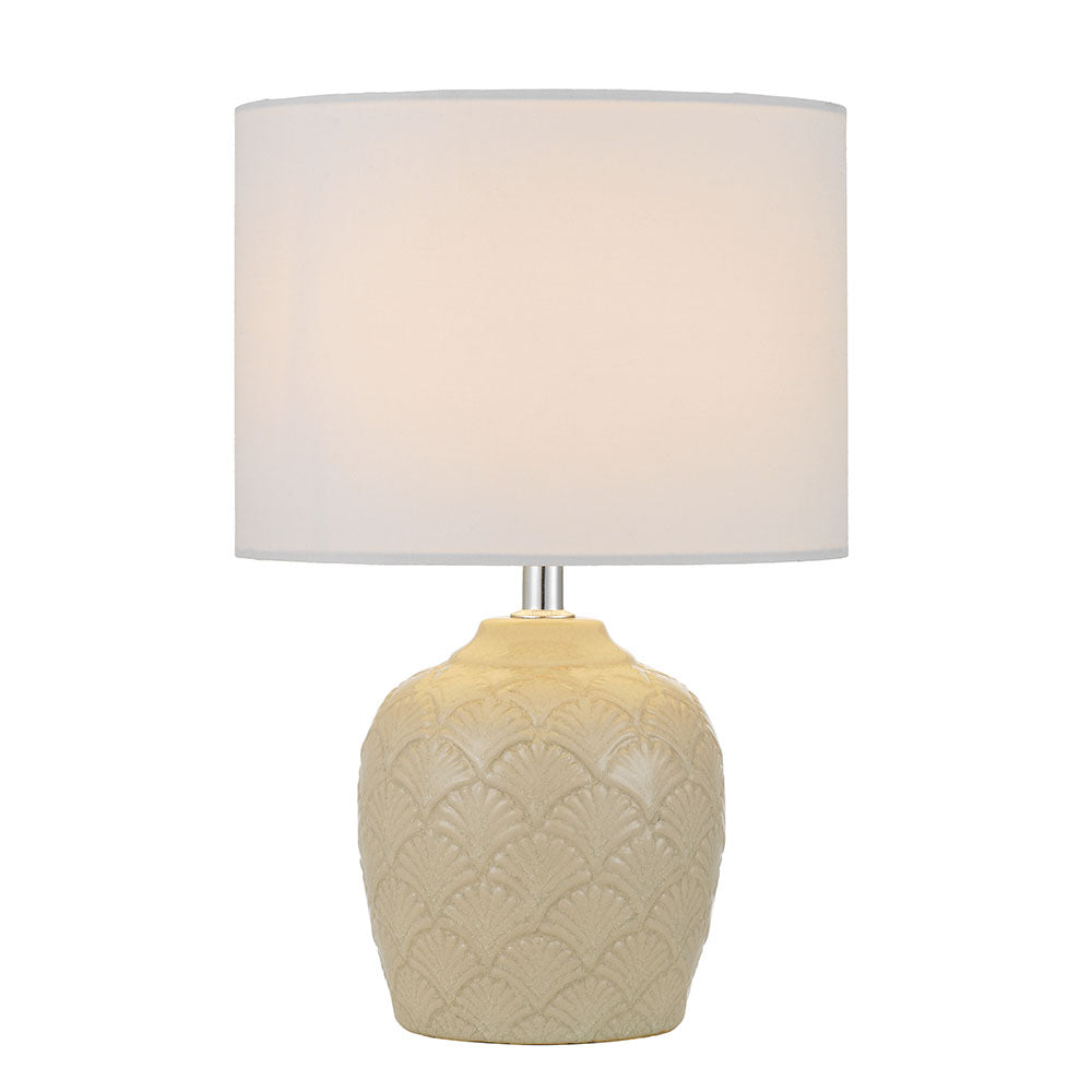 TFS CERAMIC TABLE LAMP 25wE27max H:340 D:220 CREAM/WHITE
