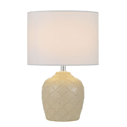 TFS CERAMIC TABLE LAMP 25wE27max H:340 D:220 CREAM/WHITE
