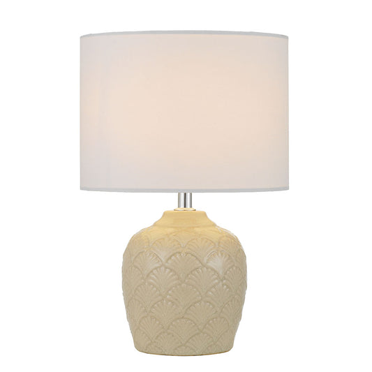 TFS CERAMIC TABLE LAMP 25wE27max H:340 D:220 CREAM/WHITE