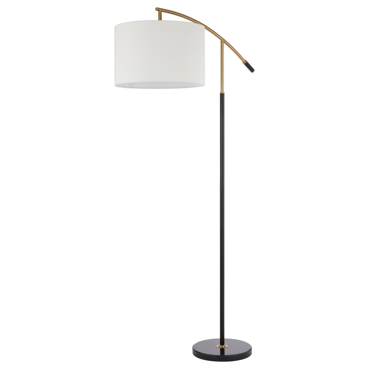 TFS FLOOR LAMP 25wE27max L940 W400 H1650 2.0m foot swt BLACK MARBLE/GOLD/IVORY SHADE