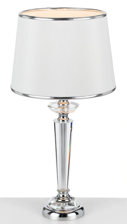 TFS TABLE LAMP 40wE27max. D:280 H:550 CHROME / CRYSTAL / WHITE