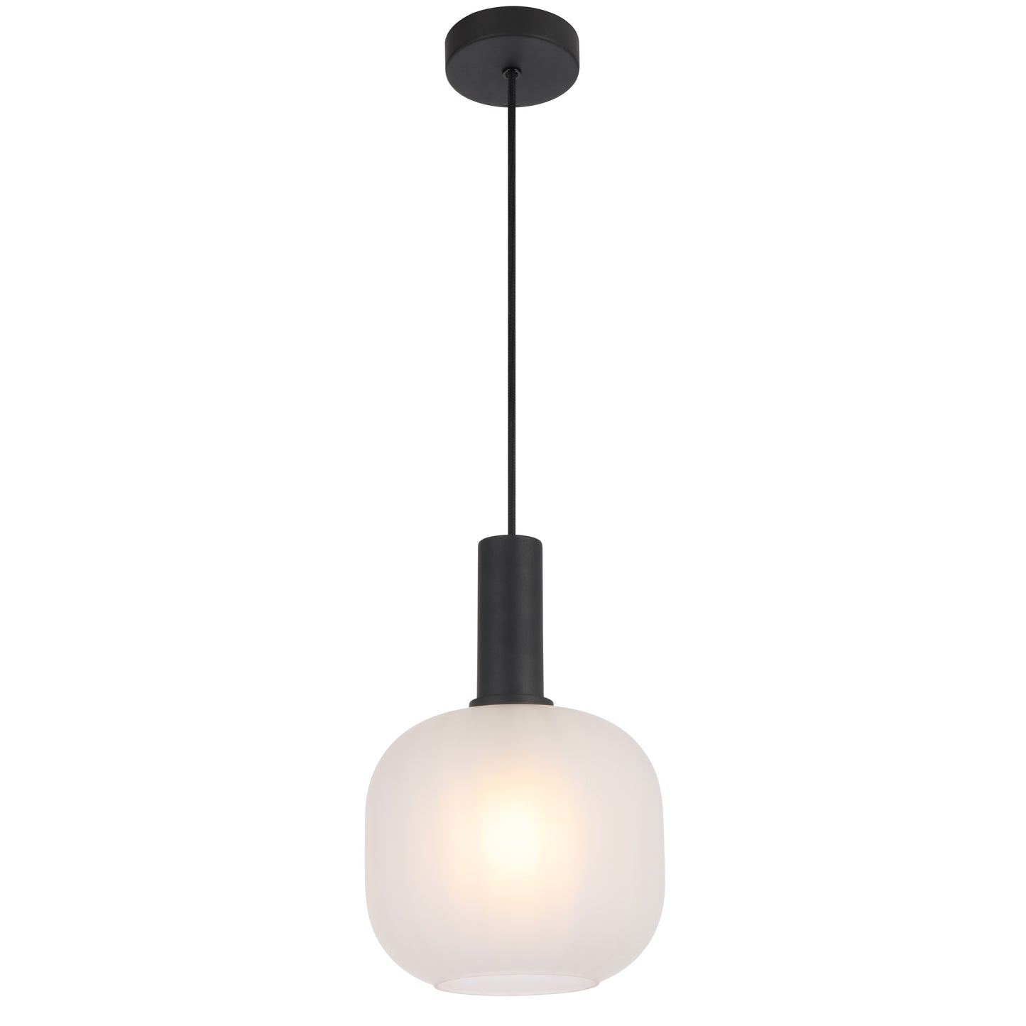 TFS 20CM PENDANT 25wE27max D200 H290 cab 2m BLACK / FROST GLASS