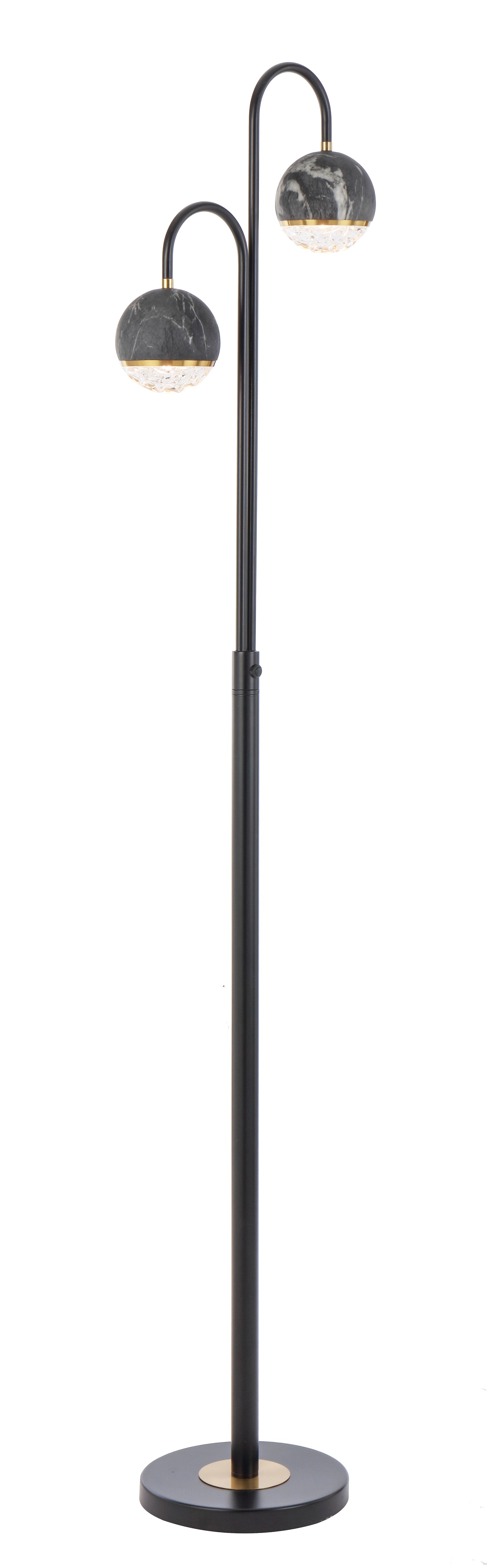 TFS 2 FLOOR LAMP 2x6wG9 L:315 W:23 H:1550 BLACK MATT/BLACK MARBLE LOOK