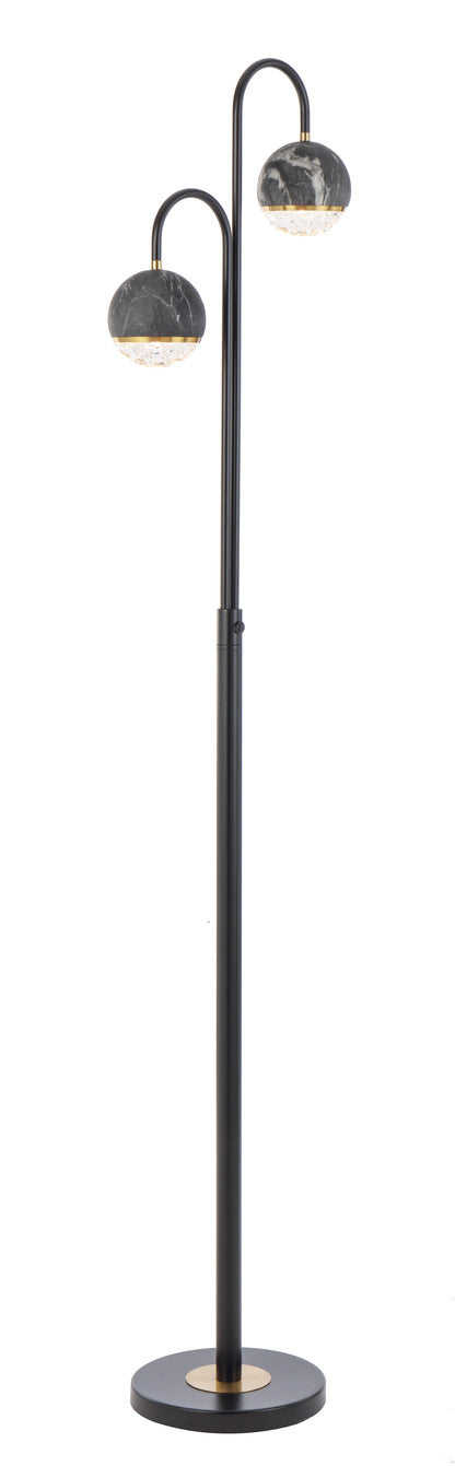 TFS 2 FLOOR LAMP 2x6wG9 L:315 W:23 H:1550 BLACK MATT/BLACK MARBLE LOOK