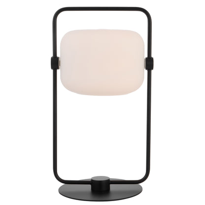 TFS TABLE LAMP 25wE27max D:240 H:435 INLINE SWTCH BLACK / OPAL MATT