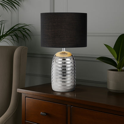 Altoton TFS CERAMIC TABLE LAMP 25wE27max H:400 D:240 SILVER/BLACK