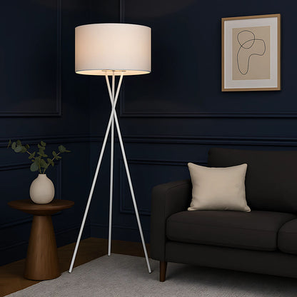 TFS FLOOR LAMP 60wE27max. D:450 H:1600 WHITE MATT/WHEAT