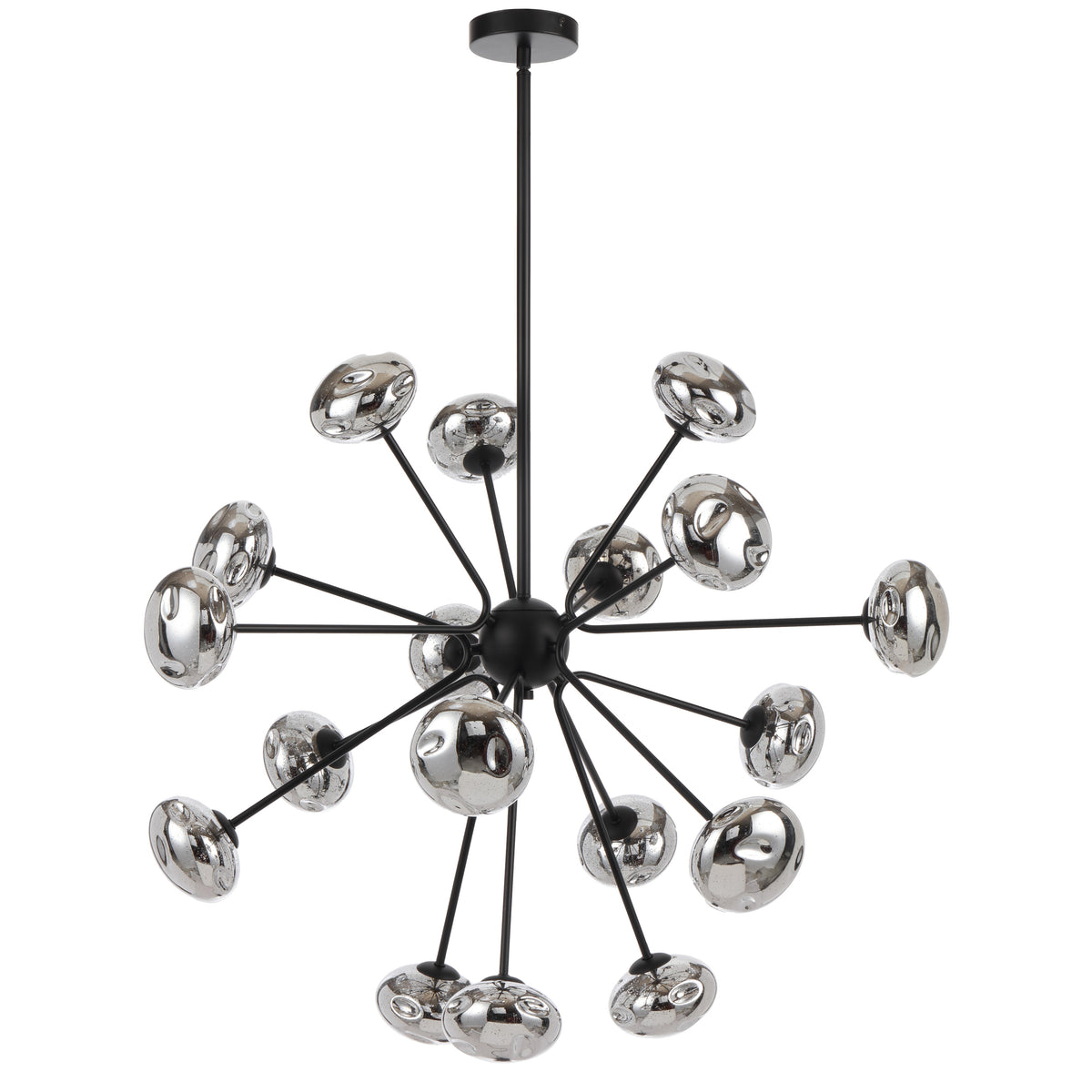Alba TFS 18LT PENDANT 18x6wG9max D900 H650 ROD:2*600+1*300 BLACK MATT/MIRROR GLASS