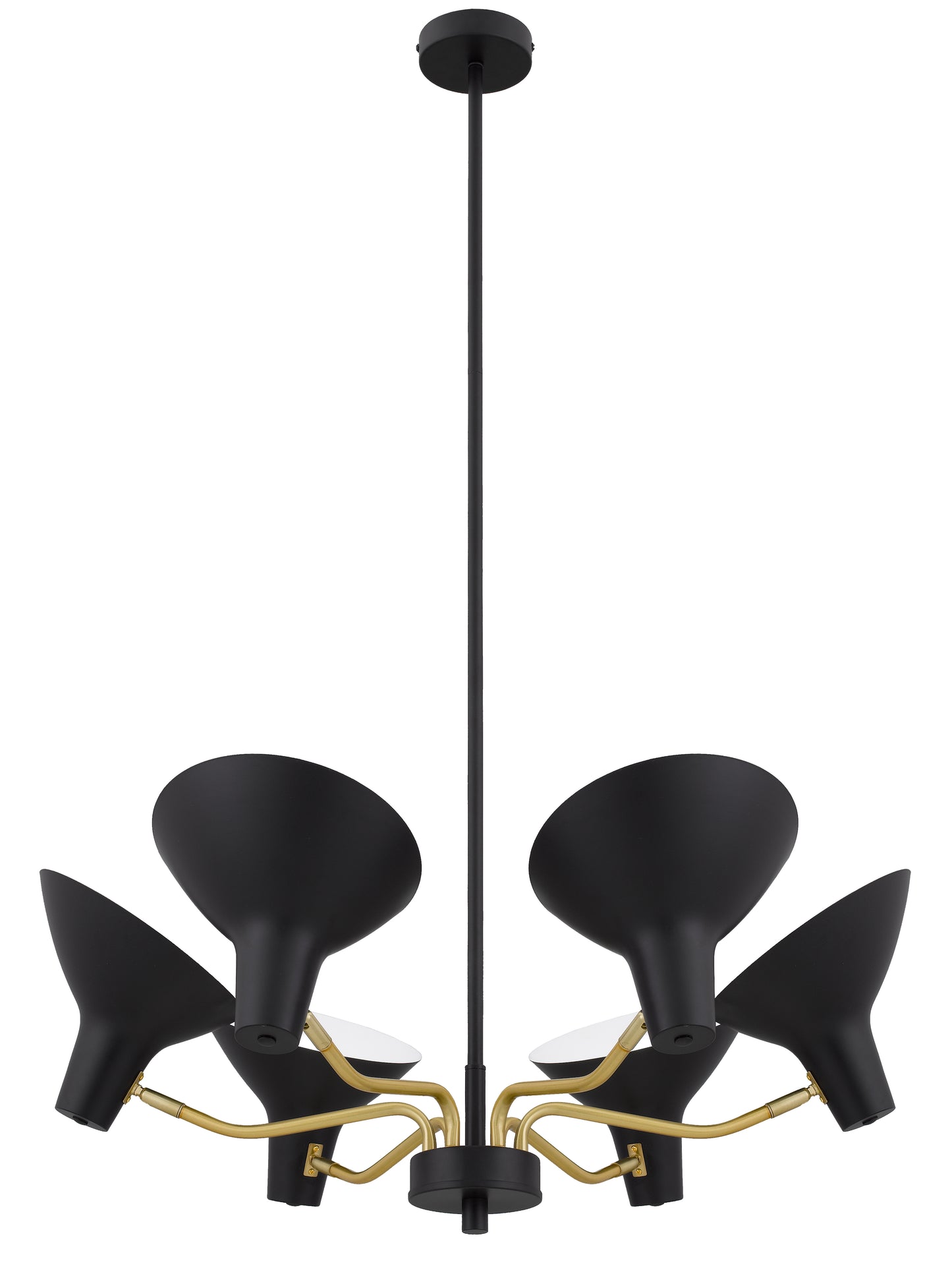 TFS 6 LIGHTS PENDANT 6x25wE27max D:900 H:150 BLACK/BRASS MATT ROD:1.5m