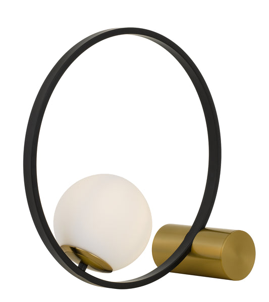 TFS TABLE LAMP 25wE27max H:400 D:400 d:150 InlineSwitch BLACK/ANTIQUE GOLD