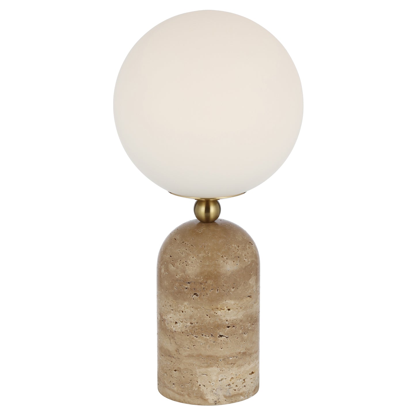TFS TABLE LAMP 25wE27max D:200 H:420 INLINE SWT BEIGE TRAVERTINE/ANT GOLD/OPAL MATT