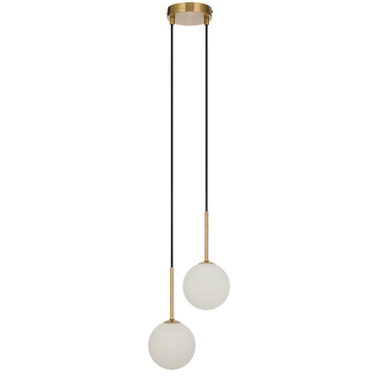 TFS 2LT PENDANT KIT 2x6wG9max L210 W120 H250 TEX2m ANT GOLD/ OPAL MATT