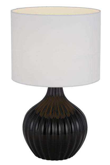 TFS CERAMIC TABLE LAMP 25wE27max H:440 D:260 BLACK / WHITE