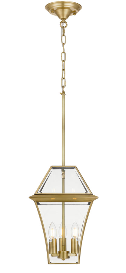 TFS 27 PENDANT 25wE14max L:275 H:400 - IP43 BRASS/CLEAR ROD:300mm + CHAIN:1000