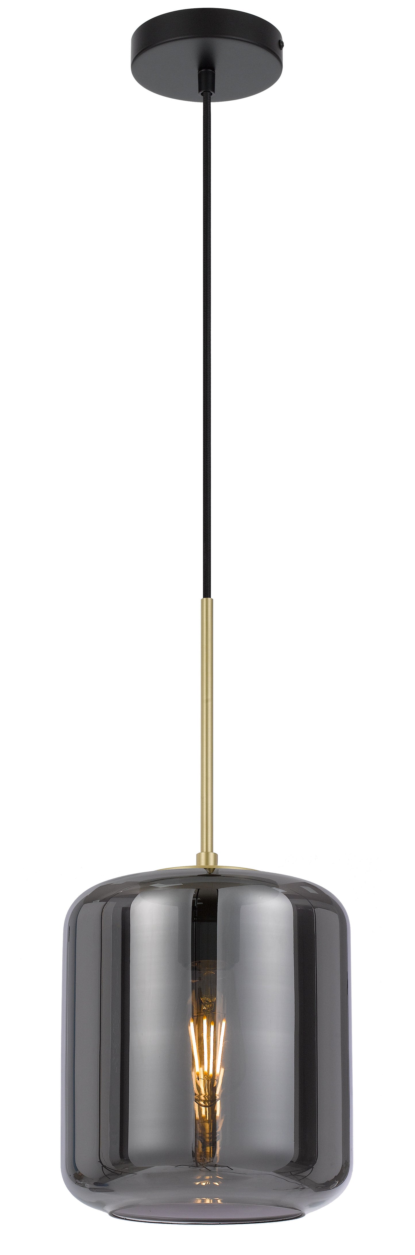 TFS SMALL PENDANT 25wE27max D:210 H:230 cab:2m BRASS MATT/SMOKE