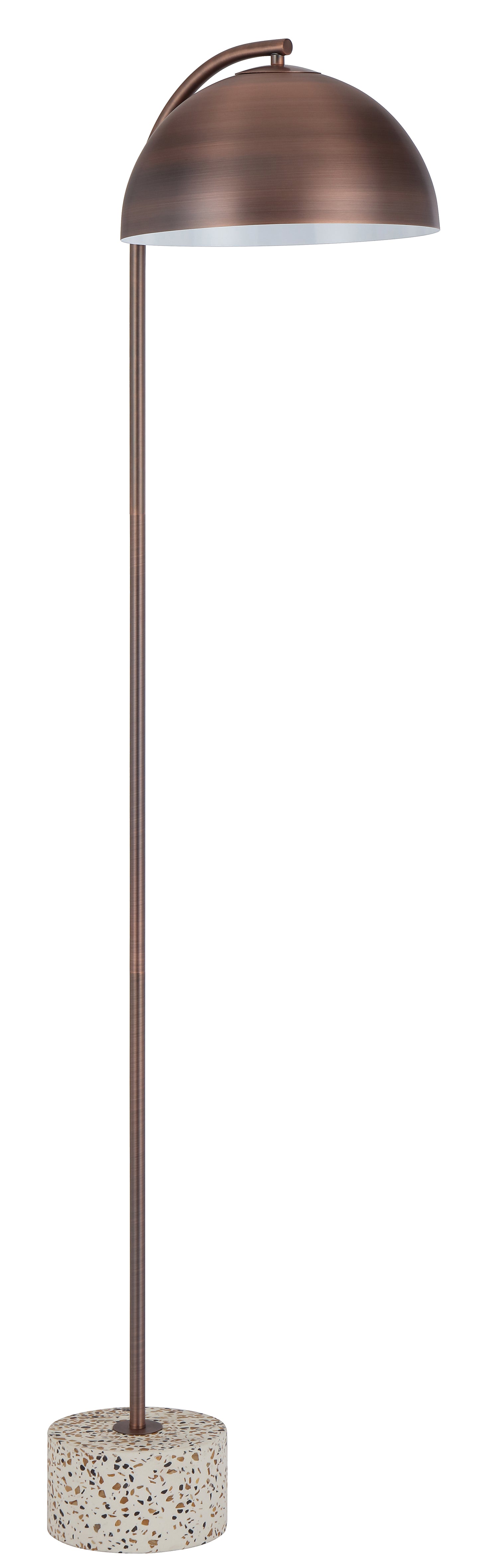 TFS FLOOR LAMP 25wE27max L:400 W:180 H:1500 cable2.0 foot WHITE TERRAZZO / BRONZE