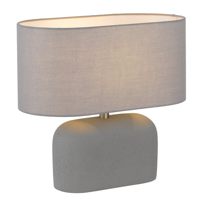 Cantoline TFS TABLE LAMP 25wE27max L:350 W:180 H:360 inline Swtch CONCRETE / SOFT GREY LINEN