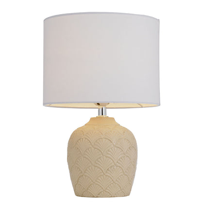 TFS CERAMIC TABLE LAMP 25wE27max H:340 D:220 CREAM/WHITE