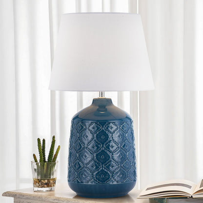 TFS CERAMIC TABLE LAMP 25wE27max H:535 D:300 BLUE/WHITE