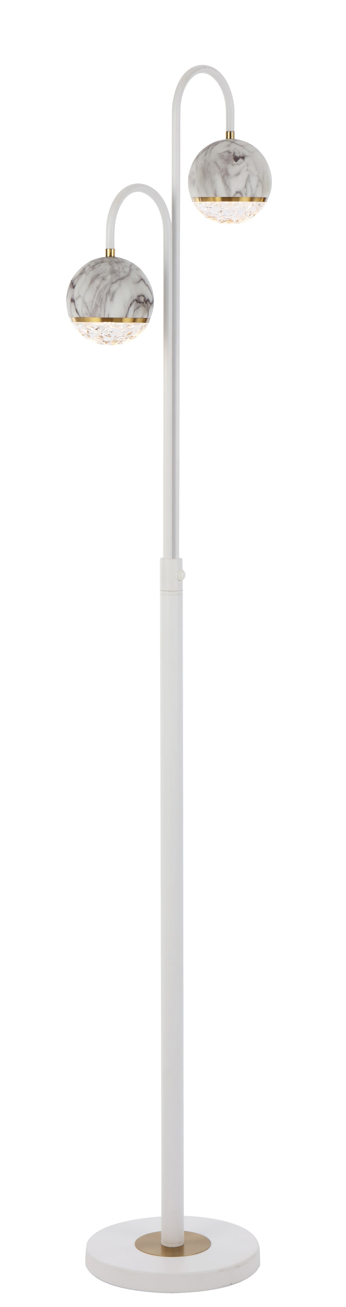 TFS 2 LIGHTS FLOOR LAMP 2x6wG9 L:315 W:23 H:1550 WHITE MATT/WHITE MARBLE LOOK