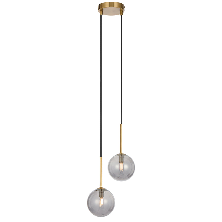 TFS 2LT PENDANT KIT 2x6wG9max L210 W120 H250 TEX2m ANT GOLD/ SMOKE