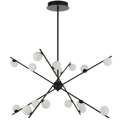 TFS 16 LT PENDANT 16x3wLED D970 H360 TRIAC-DIM ROD 2*600+ 1*300 BLACK / OPAL MATT