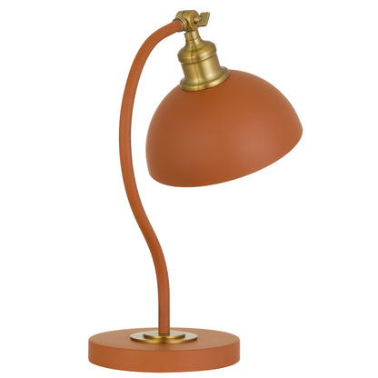TFS TABLE LAMP 25wE27max L:285 W:200x H:415 SHADE D:200 H:190 ORANGE SATIN/ BRASS