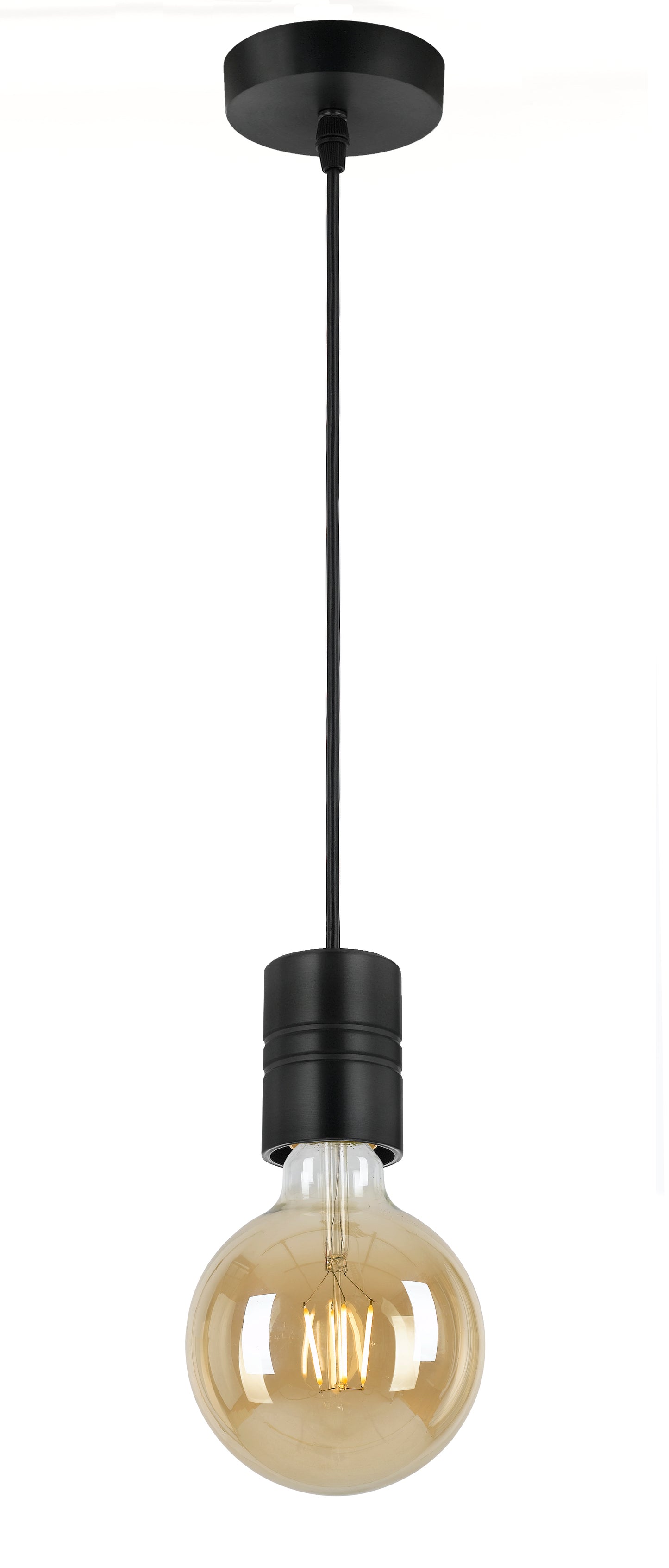 TFS CORD SET 25wE27max wSHADE RING L:2400 BLACK / BLACK