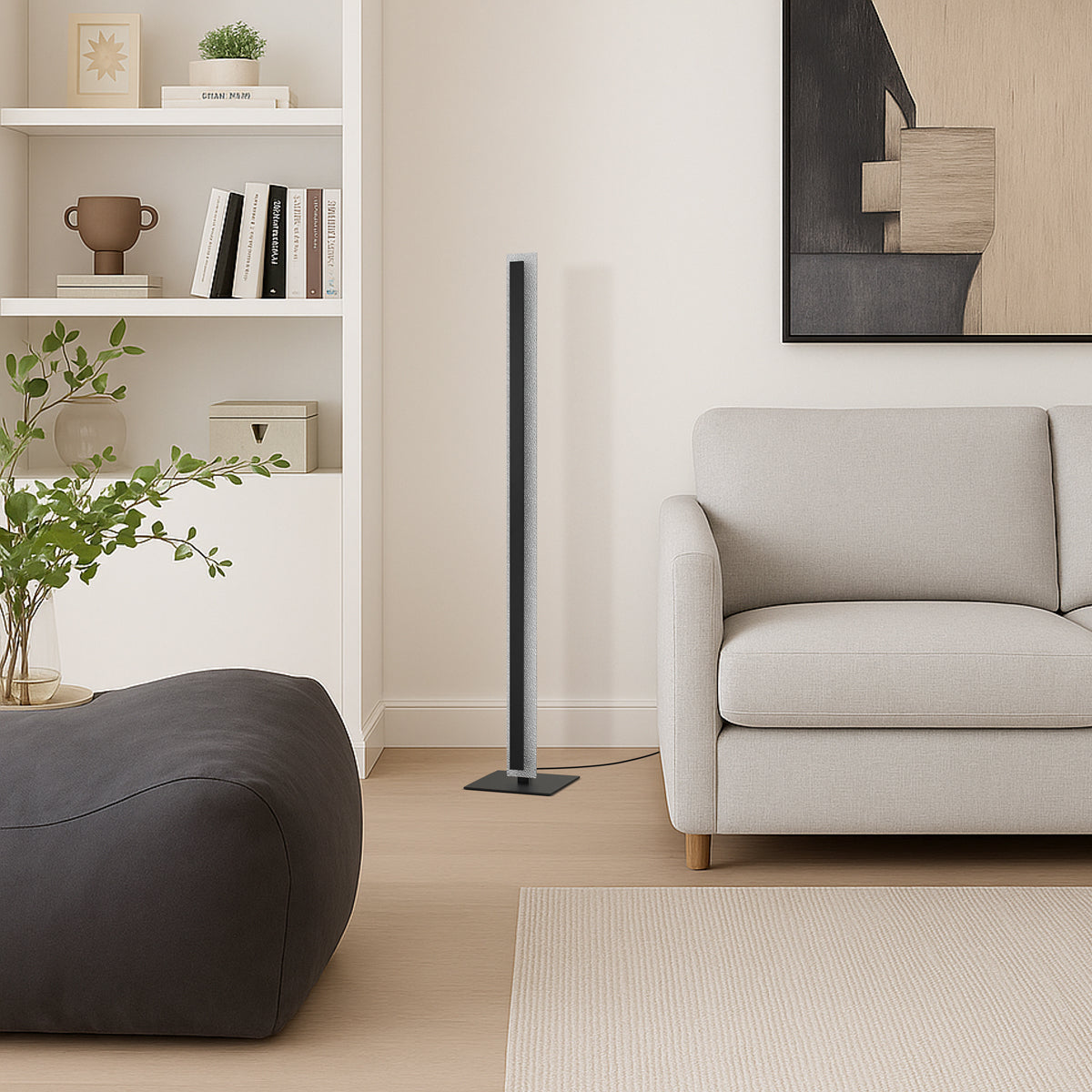 TFS FLOOR LAMP 30W LED DIM H:1320 D:230 SILVER ACRYLIC 3000K 2400Lm