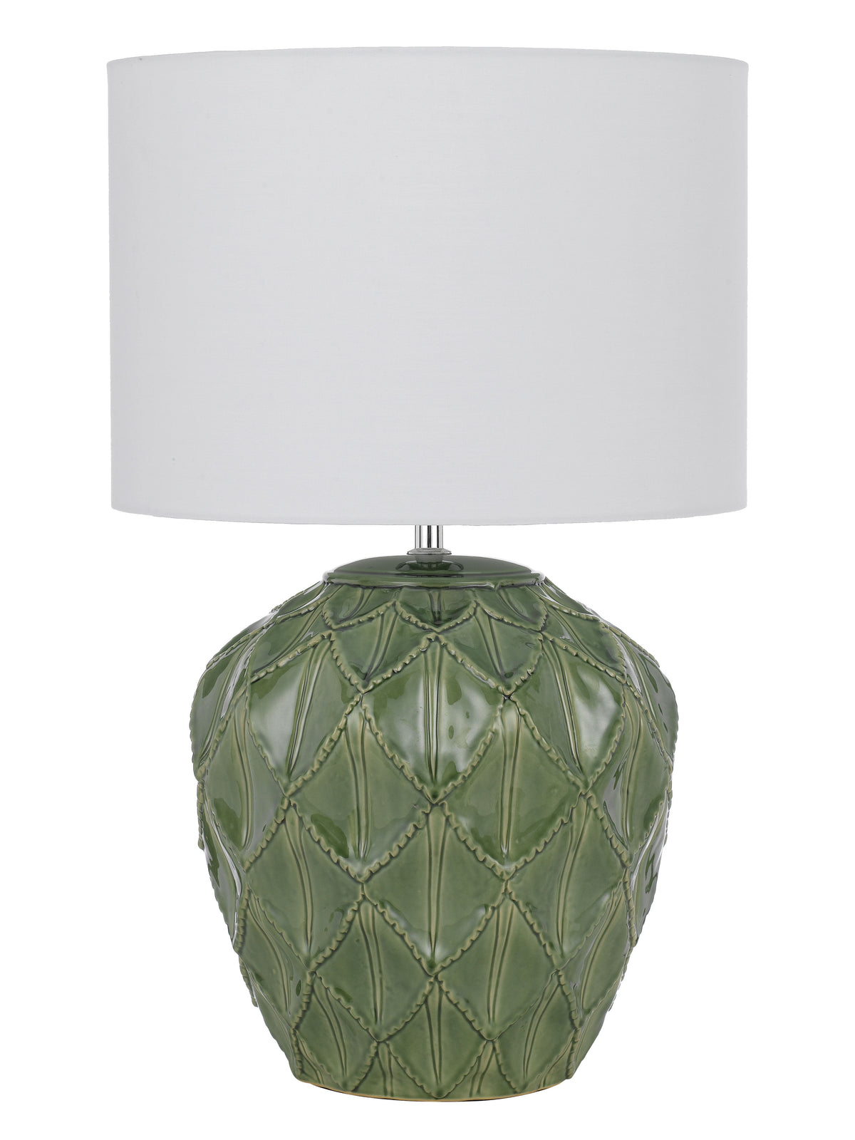 TFS CERAMIC TABLE LAMP 25wE27max D:330 H:540 GREEN / WHITE