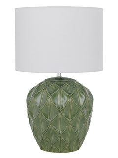 TFS CERAMIC TABLE LAMP 25wE27max D:330 H:540 GREEN / WHITE