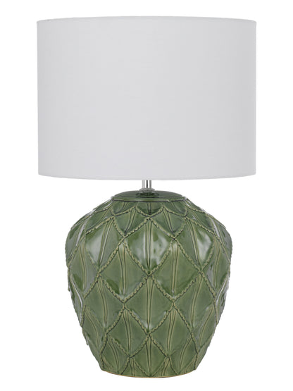 TFS CERAMIC TABLE LAMP 25wE27max D:330 H:540 GREEN / WHITE