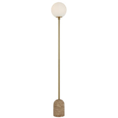 TFS FLOOR LAMP 25wE27max D:200 H1500 INLINE SWT BEIGE TRAVERTINE/ANT GOLD/OPAL MATT