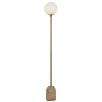 TFS FLOOR LAMP 25wE27max D:200 H1500 INLINE SWT BEIGE TRAVERTINE/ANT GOLD/OPAL MATT
