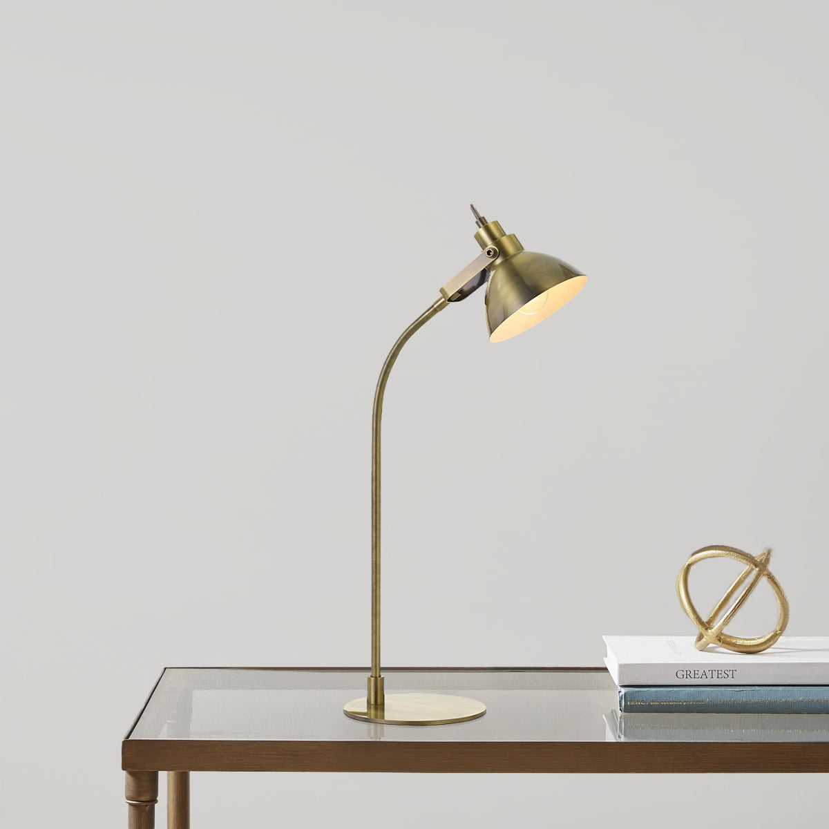 TFS TABLE LAMP 6wGU10 D:125 H:560 cab:2.0m LINE SWITCH -ANT BRASS MATT