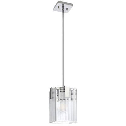 Zanomont TFS 1 LT PENDANT 25wE27max L180 W180 H250 rod (2*600+ 1*300) CHROME / CLEAR GLASS