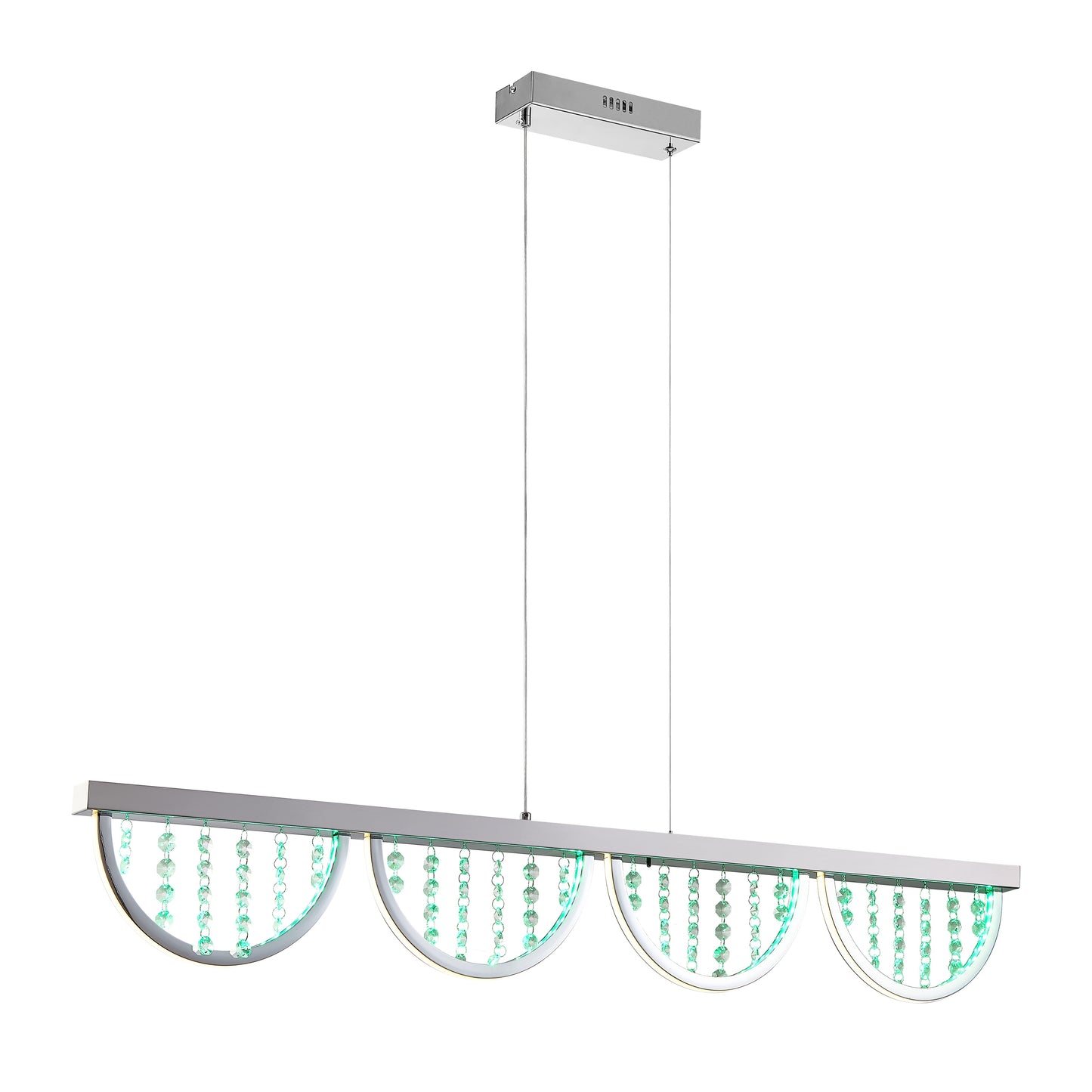 TFS PENDANT 24wLED 4000K cab2m DIM+RGB BY RMTE H170 L120 W80 2700LM CHROME/CRYSTAL
