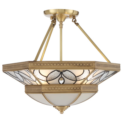 Vitawood TFS PE CTC 4x25wE27max D:500 H:208 chain:2M BRASS/FROST GLASS