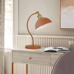 TFS TABLE LAMP 25wE27max L:285 W:200x H:415 SHADE D:200 H:190 ORANGE SATIN/ BRASS
