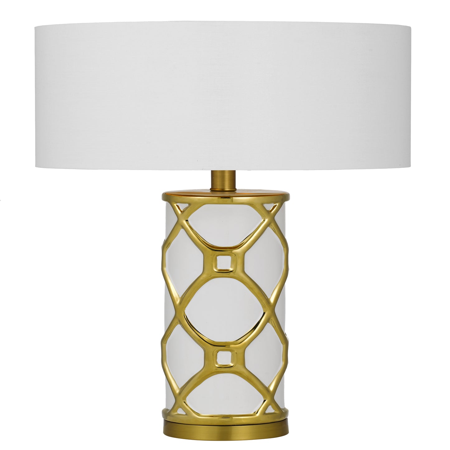 Segovia TFS CERAMIC TABLE LAMP 25wE27max D:380 H:690 Inline Switch WHITE / WHITE