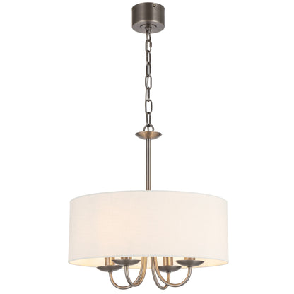 Lumoline TFS 4LT PENDANT 4x25wE14max D450 H435 chain 2M DARK NICKEL MATT/ IVORY LINEN