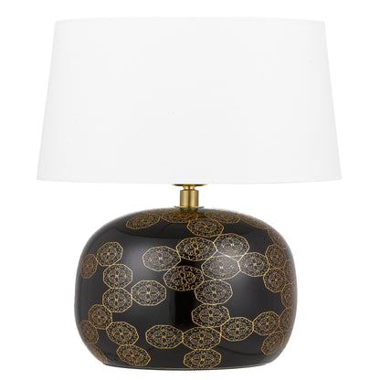 Evora TFS CERAMIC TABLE LAMP 25wE27max H:420 D:250 inline BLACK / IVORY